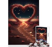 Puzzle per adolescenti 1000 pezzi Cuore sulla spiaggia Giocattolo Decorazione da parete Regalo Compleanno Giochi educativi Allena il tuo cervello e le tue mani Dimensioni 50x75cm