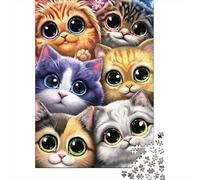 Puzzle Per Adolescenti 1000 Pezzi Cute Cat Wall Art Prints-1 Puzzle Fai Da Te Giocattoli Staycation Passatempo Regali Unici Di Compleanno E Natale 52x38cm/1000pcs