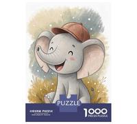 Puzzle Per Adolescenti 1000 Pezzi Cute Elephant Wearing A Cap Puzzle Per Adulti Giochi Rilassanti Decorazione Per La Casa Interazione Genitore-figlio 52x38cm/1000pcs