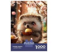 Puzzle Per Adolescenti 1000 Pezzi Cute Hedgehog with Golden Treat Puzzle Per Adolescenti Giocattoli Antistress Vacanza A Casa Ammazza Il Tempo Aiuta Ad Allenare Il Cervello 70x50cm/1000pcs