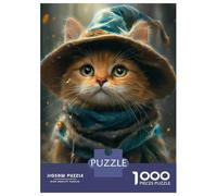 Puzzle Per Adolescenti 1000 Pezzi Cute Witch Cat Puzzle Fai Da Te Giocattoli Staycation Passatempo Regali Unici Di Compleanno E Natale 38x26cm/1000pcs