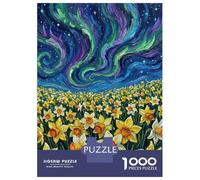 Puzzle Per Adolescenti 1000 Pezzi Daffodils Under The Northern Lights Painting Puzzle Per Adulti Gioco Rompicapo Assemblaggio Di Modelli Per Compleanno, Natale 70x50cm/1000pcs