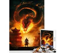 Puzzle per adolescenti 1000 pezzi dal volto del drago al samurai giocattolo educativo regalo divertente gioco impossibile migliorare l'amore tra coppie dimensioni 38x26cm