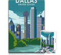 Puzzle per adolescenti 1000 pezzi Dallas Texas Stati Uniti Bellissimo gioco di design per il divertimento in famiglia Giocattoli antistress Dimensioni 38x52cm