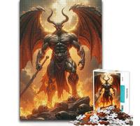Puzzle per adolescenti 1000 pezzi Demone muscoloso con ali e spada Gara di velocità impossibile Gioco per 14+ Puzzle Game offerto 38x26cm