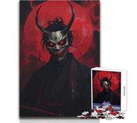 Puzzle per adolescenti 1000 pezzi Demone Samurai Luna rossa Gioco educativo per famiglie Decorazione perfetta Giocattolo Decorazione da parete Dimensioni 38x26cm