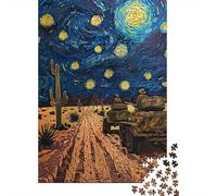 Puzzle Per Adolescenti 1000 Pezzi Desert Night Scene Art Print Puzzle Per Adulti Giochi Rilassanti Un'opera D'arte Regali Di Natale E Compleanno 52x38cm/1000pcs