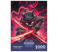 Puzzle Per Adolescenti 1000 Pezzi Devon Rex Cat Samurai Warrior Animal Puzzle Per Adulti Giochi Per Famiglie Migliorano La Memoria È Ideale Come Regalo 38x26cm/1000pcs