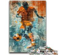 Puzzle per adolescenti 1000 pezzi di calcio colorato, decorazione da parete con gioco a quiz, regali unici per compleanno e Natale (75x50cm)
