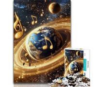 Puzzle per adolescenti 1000 pezzi di musica Galaxy Earth per adulti, giochi di attività stimolanti per famiglie, giocattoli fai da te per decorazioni murali per la casa (dimensioni 38x26cm)