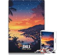 Puzzle per adolescenti 1000 pezzi Dili, Timor Est al tramonto Giocattolo Gioco intellettuale Decorazione perfetta Idee regalo Dimensioni 38x52cm