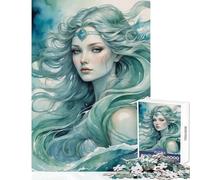 Puzzle per adolescenti 1000 pezzi Dio nordico Njord raffigurato come una donna Giocattoli antistress Ottimi regali e giocattoli Gioco per famiglie Allena il tuo cervello e le tue mani50x75cm