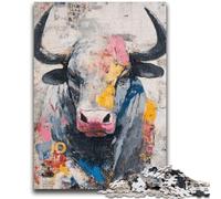 Puzzle per adolescenti 1000 pezzi, dipinto a olio di toro, decorazione da parete, gioco a quiz, regali unici per compleanno e Natale (75x50cm)