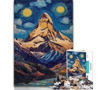 Puzzle per adolescenti 1000 pezzi dipinto di montagna dal cielo stellato 1000 pezzi per adulti è ideale come regalo per tutta la famiglia Adatto per e 14 75x50cm