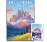 Puzzle per adolescenti 1000 pezzi Dolomiti Italia Goditi ore di relax tranquille e accoglienti Taglio netto Giocattolo durevole Gioco artigianale Dimensioni 38x52cm