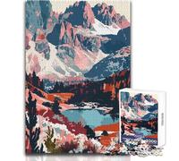 Puzzle per adolescenti 1000 pezzi Dolomiti Montagna Lago Paesaggio Italia Giocattolo Gioco intellettuale Decorazione perfetta Idee regalo Dimensioni 38x52cm