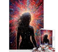 Puzzle per adolescenti 1000 pezzi Donna di fronte a esplosione cosmica Giocattolo educativo Ottimo regalo per giochi Giochi divertenti Decompressione intellettuale Dimensioni 50x75cm