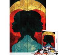 Puzzle per adolescenti 1000 pezzi Doppio profilo Vetrata artistica Giocattolo Decorazione da parete Regalo Compleanno Giochi educativi Allena il tuo cervello e le tue mani Dimensioni 38x52cm