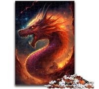 Puzzle per adolescenti 1000 pezzi Drago di fuoco in paradiso Puzzle per adulti, antistress Sfida difficile Decorazione per la casa e regali unici (26x38cm)