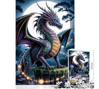 Puzzle per adolescenti 1000 pezzi drago maestoso al chiaro di luna decorazione per la casa giocattoli regalo di compleanno giochi rilassanti collezione di artisti belle arti dimensioni 50x75cm