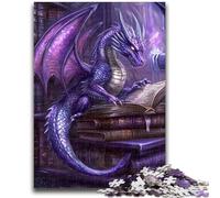 Puzzle per adolescenti 1000 pezzi Drago nel libro Allena il tuo cervello e le tue mani Interazione genitore-figlio per età 14+ 38x26cm