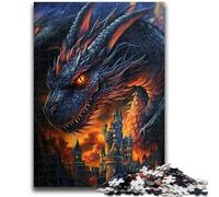 Puzzle per adolescenti 1000 pezzi Drago nero cinese 1000 pezzi per adulti, giochi educativi per famiglie, regalo per la decorazione della casa 38x26cm