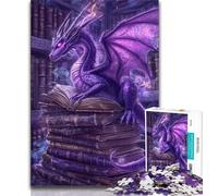 Puzzle per adolescenti 1000 pezzi Drago viola Puzzle per adolescenti, giocattolo educativo Giochi divertenti per famiglie Decorazione unica per la casa (dimensioni 75x50cm)