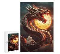 Puzzle per adolescenti, 1000 pezzi, Dragon Moon Rising, 2 puzzle anti-stress, decorazione perfetta, attività divertenti per la casa, 1000 pezzi