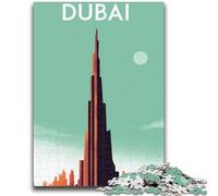 Puzzle per adolescenti 1000 pezzi Dubai City Emirati Arabi Uniti Viaggio Aiuta il cervello Esercita giocattoli avvincenti per coltivare la pazienza Collezione di artisti,Belle arti (38x26cm)