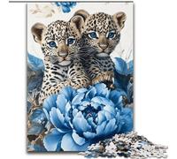 Puzzle per adolescenti 1000 pezzi Due leopardi, attività per famiglie che rafforzano l'amore tra coppie per età 14+ 26x38cm