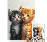 Puzzle per adolescenti 1000 pezzi Due simpatici gattini Giocattolo educativo Ottimo regalo per giochi Giochi per famiglie Allena il tuo cervello e le tue mani Dimensioni 50x75cm