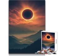 Puzzle per adolescenti 1000 pezzi Eclissi solare sulle montagne Giocattolo Gioco intellettuale Difficile Decorazione da parete Dimensioni 38x52cm