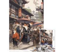 Puzzle per adolescenti 1000 pezzi Edo Fox Village Giocattolo educativo Regalo per compleanni Giochi educativi con poster abbinato e foglio di quiz Dimensioni 38x26cm