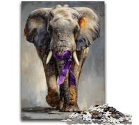 Puzzle per adolescenti 1000 pezzi Elefante acquerello Allena il tuo cervello e le tue mani Interazione genitore-figlio per età 14+ 50x75cm