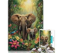 Puzzle per adolescenti 1000 pezzi Elefante della giungla per adulti giochi divertenti decorazione da parete regali unici per compleanno e Natale 38x26cm