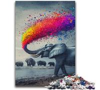 Puzzle per adolescenti 1000 pezzi Elefante di fumo arcobaleno per bambini dai 14 anni in su Sfida educativa Attività divertenti a casa, regali di compleanno, regali di viaggio 50x75cm