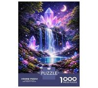 Puzzle Per Adolescenti 1000 Pezzi Enchanted Crystal Waterfall at Night Puzzle Per Adulti Gioco Per Famiglie Vacanza A Casa Ammazzare Il Tempo Offerta Come Regalo Per Tutta La Famiglia 70x50cm/1000pcs