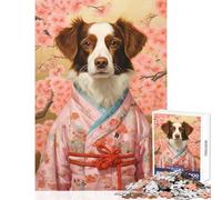 Puzzle per adolescenti 1000 pezzi Epagneul Breton Geisha Giocattoli antistress Regali di Babbo Natale segreto Gioco rompicapo Attività divertenti a casa dimensioni 50x75cm