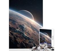 Puzzle per adolescenti 1000 pezzi Esopianeta con luna e alba Decorazione per la casa Giocattoli Regali per donne Uomini Giochi educativi per compleanno Natale Dimensioni 50x75cm