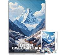 Puzzle per adolescenti 1000 pezzi Everest Base Camp Trek Nepal Bellissimo gioco di design per divertimento in famiglia Giocattoli antistress Dimensioni 38x26cm