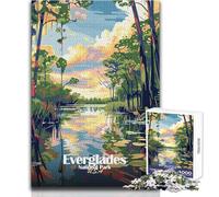 Puzzle per adolescenti 1000 pezzi Everglades National Park Illustrazione Bellissimo design Gioco per divertimento in famiglia Giocattoli antistress Dimensioni 50x75cm