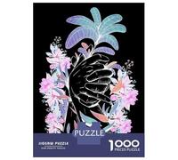 Puzzle Per Adolescenti 1000 Pezzi Exotic Black Light Flowers Puzzle Per Adulti Giochi Rilassanti Regalo Di Compleanno Divertimento A Casa Attività, 52x38cm/1000pcs