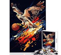 Puzzle per adolescenti 1000 pezzi Falco con pallacanestro Giocattolo educativo Regalo divertente Gioco impossibile Migliorare l'amore tra coppie Dimensioni 50x75cm