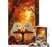 Puzzle per adolescenti 1000 pezzi Fantasmi che bevono caffè Giocattolo Decorazione da parete Regali per donne Uomini Giochi rilassanti Decompressione intellettuale Dimensioni 38x52cm