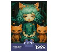 Puzzle Per Adolescenti 1000 Pezzi Fantasy Artwork with Cats Puzzle Per Adulti Gioco Pratico Difficile Divertente Attività A Casa, 70x50cm/1000pcs