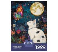 Puzzle Per Adolescenti 1000 Pezzi Fantasy Cat Wall Art Print-2 Puzzle Per Adulti Gioco Rompicapo Corsa Di Velocità Delle Mani Attività Divertenti A Casa 38x26cm/1000pcs