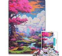 Puzzle per adolescenti 1000 pezzi Fantasy Cherry Blossom Art Analysis e giochi di logica educativi per ragazzi dai 14 anni in su 50x75cm