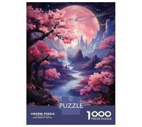 Puzzle Per Adolescenti 1000 Pezzi Fantasy Pink Blossom Landscape Puzzle Per Adulti Gioco Pratico Difficile Divertente Attività A Casa, 52x38cm/1000pcs
