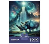 Puzzle Per Adolescenti 1000 Pezzi Fantasy Rhino Art Print Puzzle Per Adulti Gioco Rompicapo Assemblaggio Di Modelli Per Compleanno, Natale 38x26cm/1000pcs