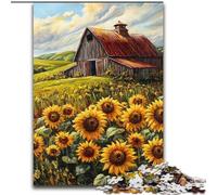 Puzzle per adolescenti 1000 pezzi Fattoria Girasoli, gioco intellettuale giocattolo che rafforza l'amore tra coppie per età 14+ 50x75cm